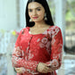 Jyoti Fashion Women's Red Sequence Zari Embroidered Faux Georgette Anarkali Dress | Swadesiicart