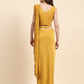 Yellow Lycra Solid Ready to wear Saree with stitched Blouse - Vanita | Swadesiicart