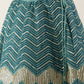House of Panchhi Women Sea Green Net Zig-Zag Embroideried Lehenga, Blouse & Dupatta | Swadesiicart