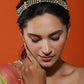 Gold-Polished White Kundan-Studded Pearl Head Chains - Ruby Raang | Swadesiicart
