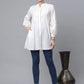 Ahalyaa Off White Pure Cotton Printed Tunic | Swadesiicart