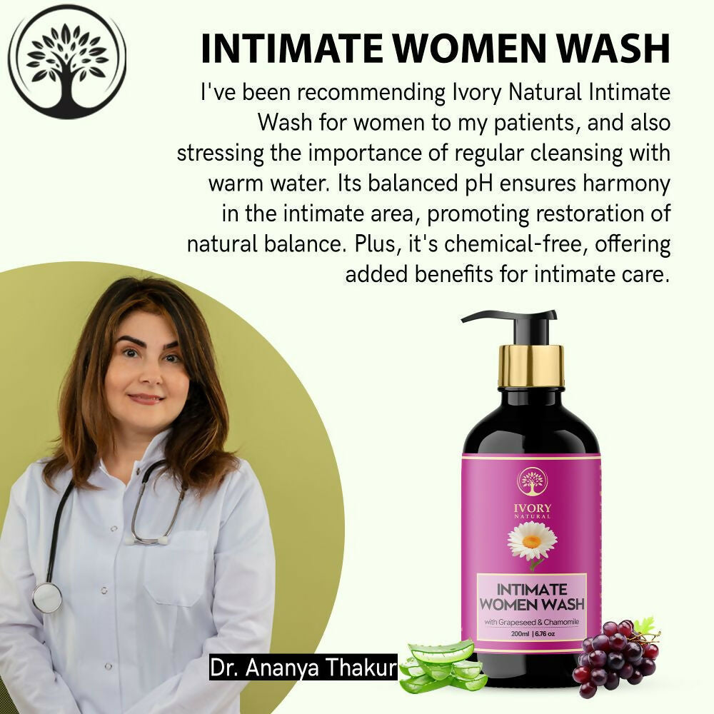 Ivory Natural Intimate Women Wash For Gentle Intimate Cleansing, Soothing Protection, & Lasting Freshness | Swadesiicart