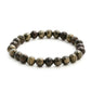 Pyrite Metal Black Round Elastic Bracelet - Ruby Raang | Swadesiicart