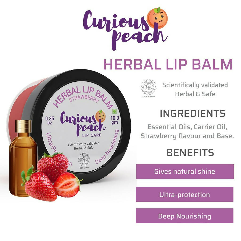 Curious Peach Herbal Lip Balm Strawberry - Swadesiicart