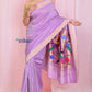 Very Much Indian Handloom Pure Cotton Paithani With Handwoven Pallu -Lilac | Swadesiicart