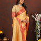 Lorenvalley Fashion Gold Cotton Woven Design with Zari Weaving Design Saree - Swadesiicart