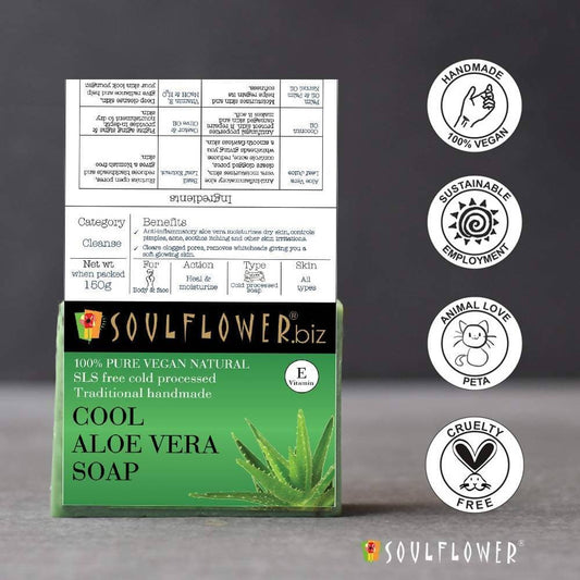 Soulflower Cool Aloe Vera Handmade Soap - Swadesiicart