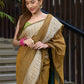 Beatitude Mustard Cotton Jacquard Border Tangail Handloom Saree