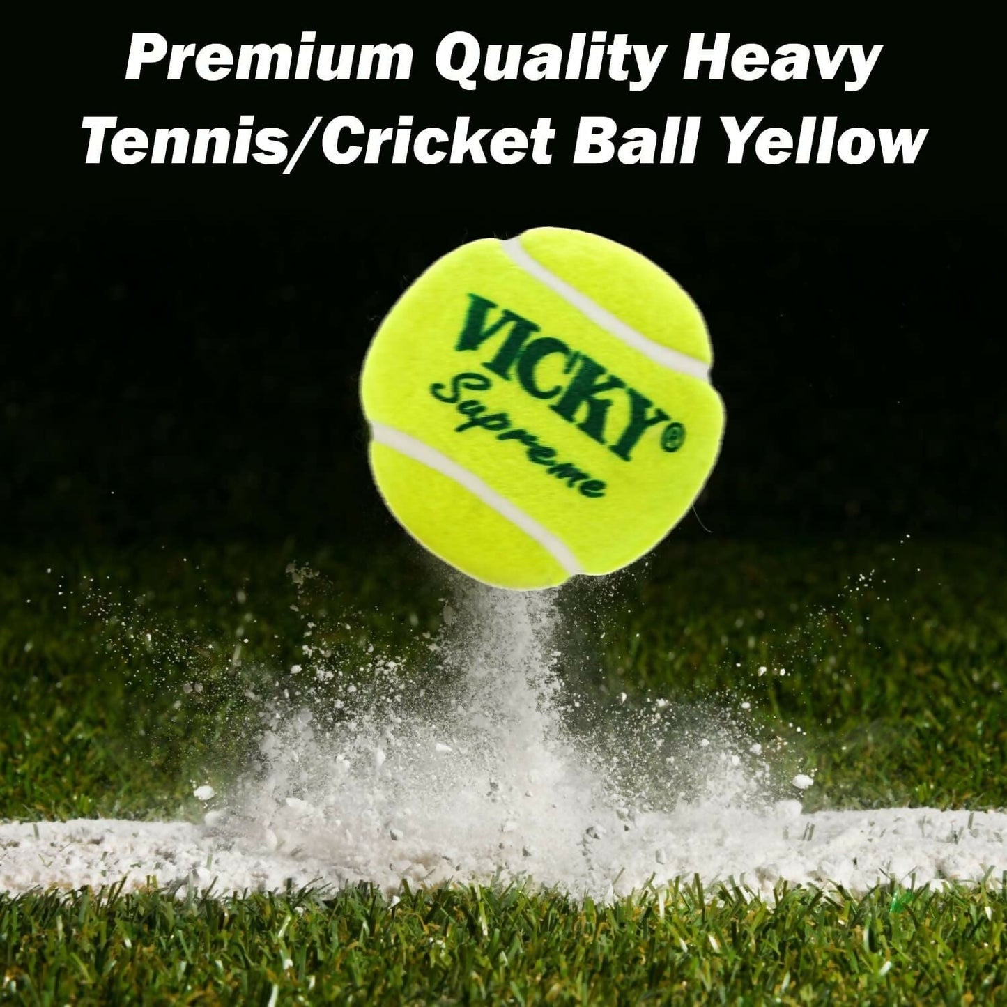 Vicky Supreme Yellow Tennis/Cricket Ball Heavy Multipurposeful Design & Durable Rubber Built - Swadesiicart