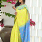 Beatitude Yellow Slub Cotton Floral Jamdani Saree