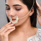 VOJ Gold-Polished With Pearl Indian Nose Pin | Swadesiicart