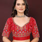 Ai Fashion Red Georgette Digital Print Party Wear Saree