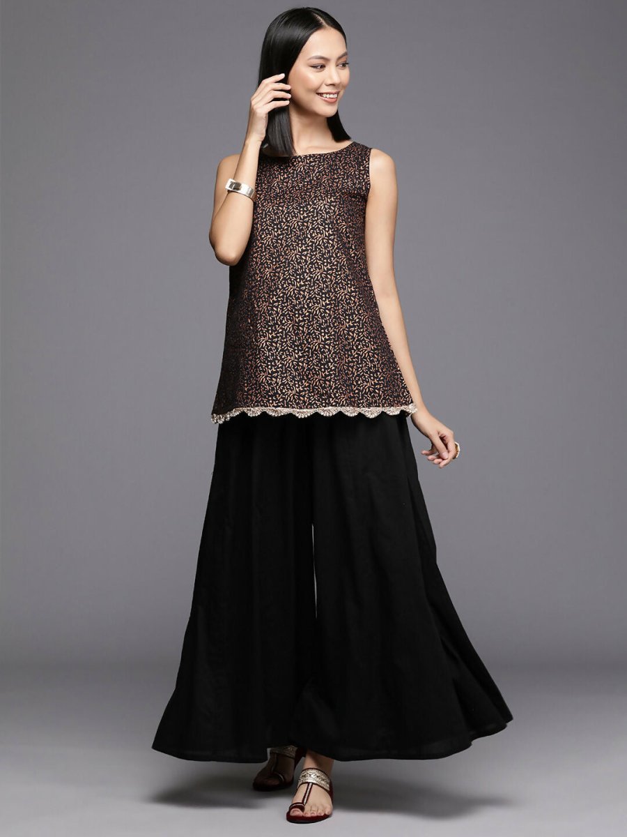 Ahalyaa Women's Traditional Wear Co-ods - Black - Swadesiicart