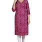 Miravan Womens Magenta Bandhej Printed Rayon Kurti - Swadesiicart