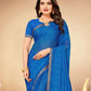 Blue Chiffon Leheriya Printed Saree With Unstitched Blouse Piece - Swarna
