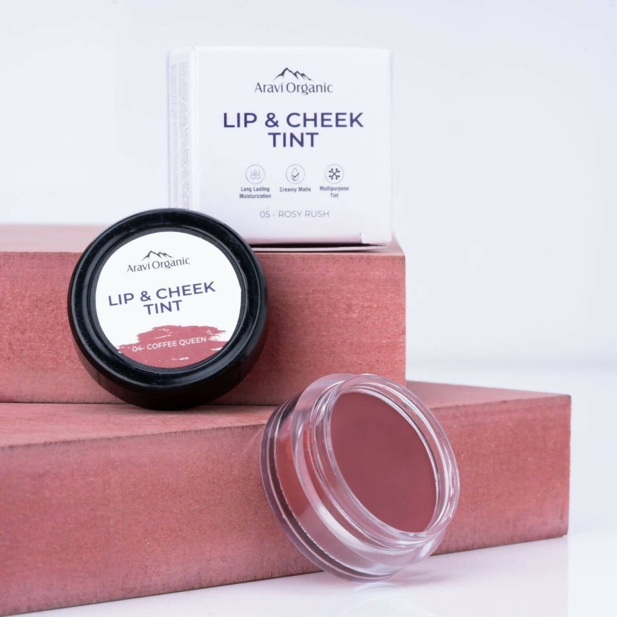 Aravi Organic Everyday Vegan Lip And Cheek Tint - Coffee Queen | Swadesiicart