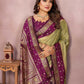 Aastha Fashion Mehndi Kalamkari Silk Zari Woven Saree
