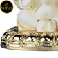Tamas Gaj Karna Ganesh Idol | Off White & Gold | Brass Pooja Decor - Swadesiicart