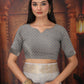 Shree Shyam Fashion Organza Gray Saree