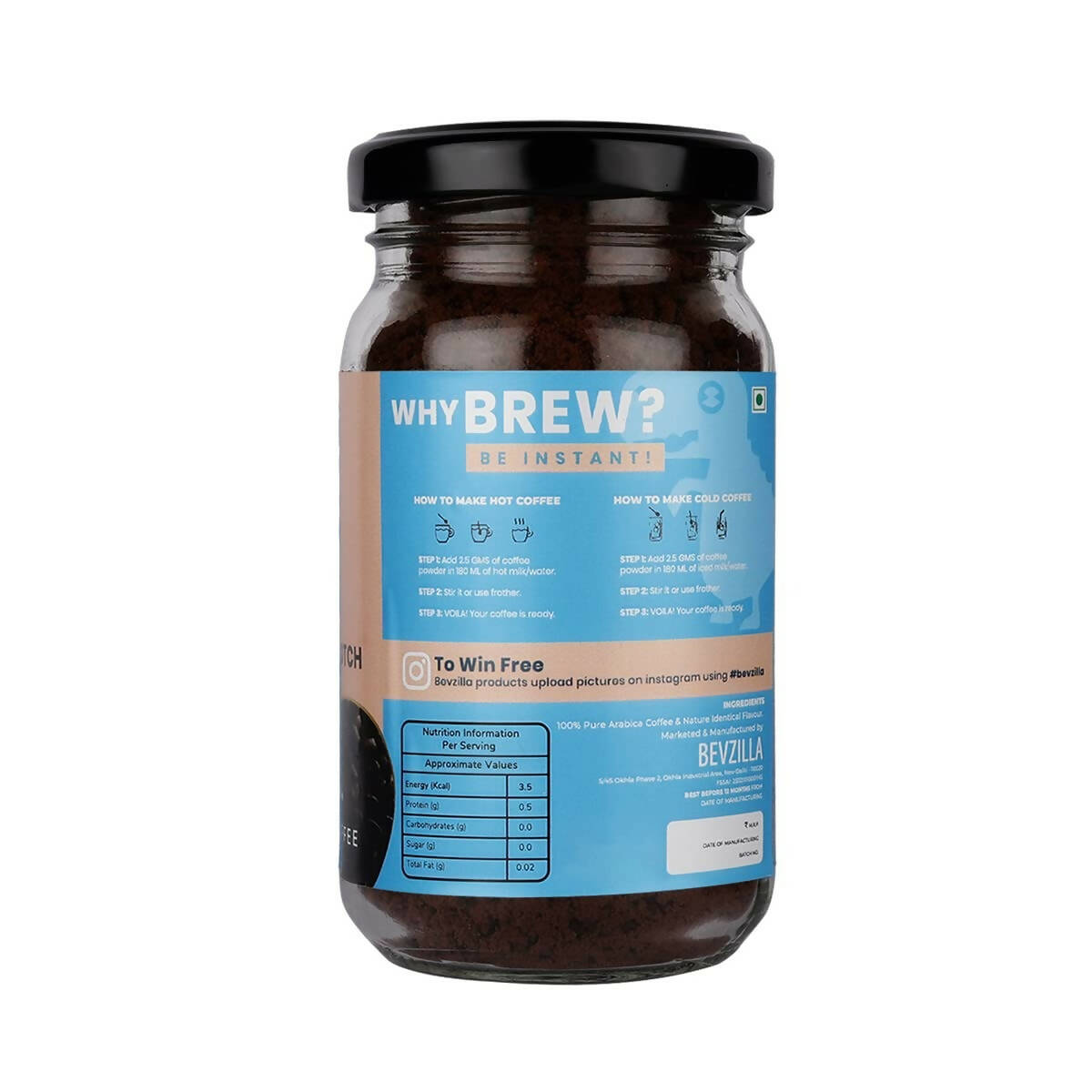 Bevzilla Instant Coffee Powder (English Butterscotch Flavour) | Swadesiicart
