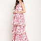 Ahalyaa Women's Pink Rayon Digital Floral Print Kurta Sharara Set with Dupatta | Swadesiicart