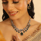 Nuyug 18K Gold Plated Emerald Blossom Necklace Set | Swadesiicart