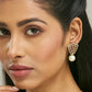 Nuyug 22K Gold-Plated Elegant Zircon Stone Studded & Pearls Drop Stud Earrings | Swadesiicart