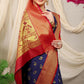 Jyoti Fashion Women's Navy Blue Banarasi Silk Zari Woven Saree with Blouse | Swadesiicart