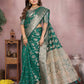 Aastha Fashion Light Green Soft Organza Silk Weaving Saree