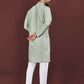 Anaita Green Embroidered Silk Straight Kurta