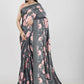 Aayaa Designer Printed Satin Saree - Multi Color