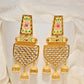 Traditional Gold-Polished Meenakari Beige Jhumka Jhumki Earrings By House of Ree - House of Ree