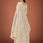 Vamsee White Organza Saree - Swadesiicart