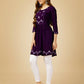 Jyoti Fashion Women's Purple Viscose Rayon Embroidered Casual Top | Swadesiicart