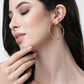 NVR Women Gold-Toned Geometric Hoop Earrings | Swadesiicart