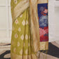 Shree Shyam Fashion Linen Cotton Mhendi Green Saree