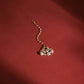 Gold-Polished White Kundan-Studded Beaded Layered Maang Tikka - Ruby Raang | Swadesiicart