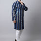 Even Apparels Navy Pure Cotton Men's Kurta With Band Collar (STR1169) | Swadesiicart