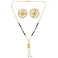 AanyaCentric Gold-Polished Short Mangalsutra Set with Earrings