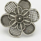 NVR Women's Silver-Toned Floral Shape Adjustable Finger Ring | Swadesiicart