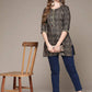 Anubhutee Black & Gold-Toned Ethnic Motifs Printed Kurti | Swadesiicart