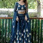 Jyoti Fashion Blue Sequence with Thread Zari Embroidery Georgette Lehenga Choli with Dupatta | Swadesiicart