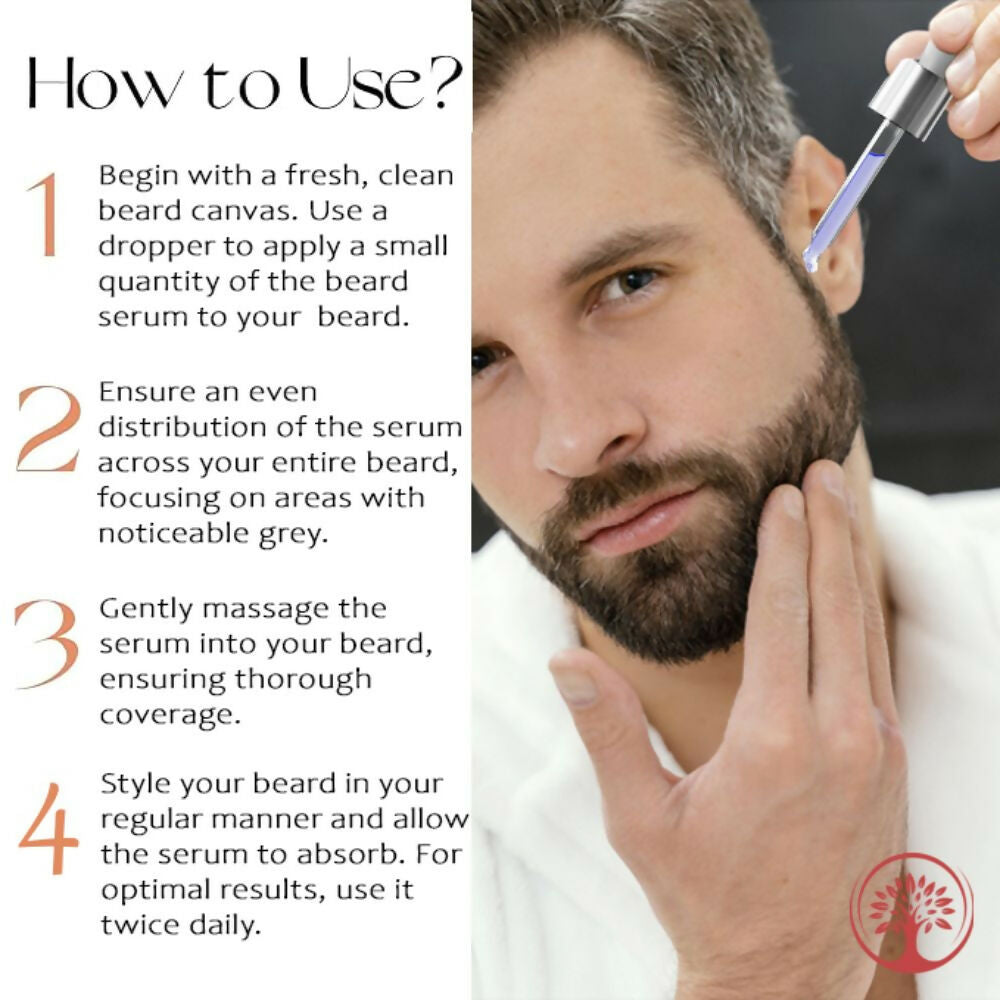 Ivory Natural Greys Beard Serum Restore Natural Black Color Of Grey White Beard | Swadesiicart