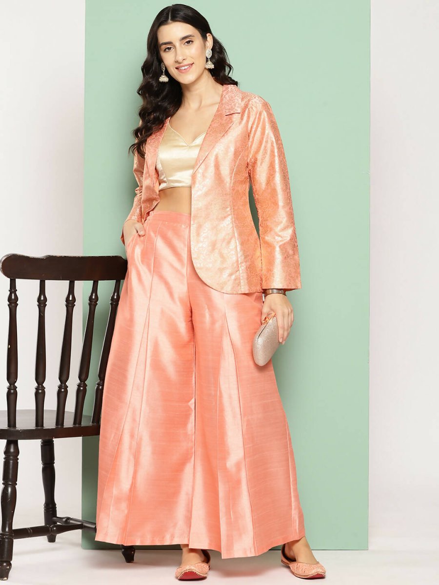 Ahalyaa Women's Traditional Wear Co-ods - Peach | Swadesiicart