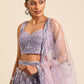 House of Panchhi Lavender Net Sequins and Zarkan embroidery Lehenga choli & Dupatta | Swadesiicart