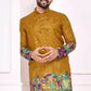 Anaita Mustard Dola Silk Straight Kurta With Foil Work