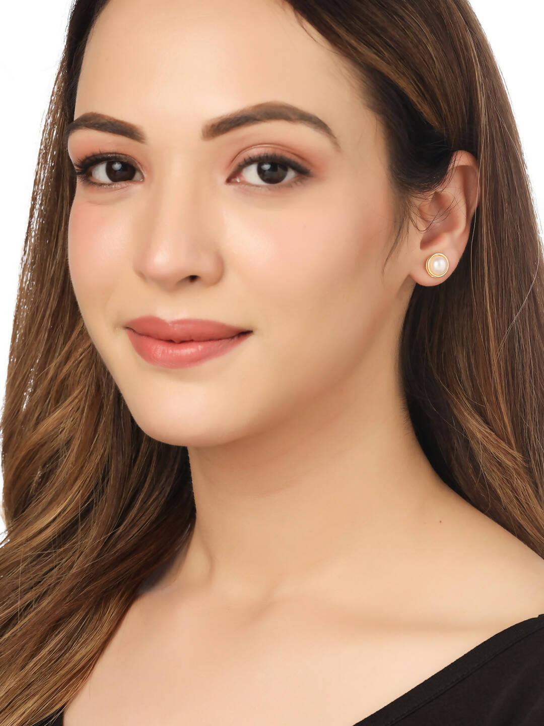 NVR Women Pearl Studded Studs Earrings | Swadesiicart