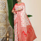 Shree Shyam Fashion Linen Cotton Red & White Saree