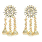 Mominos Fashion Johar Kamal Golden Plated Earrings With Kundan & Pearls - Mominos Fashion