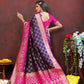 Lorenvalley Fashion Purple & Magenta Patola Silk Woven Design Meenakari Weaving Saree - Swadesiicart